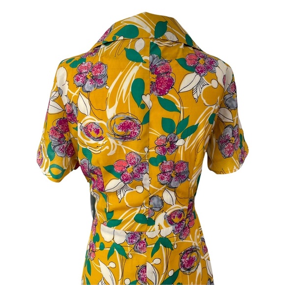 No Longer Avail- Yellow Pink Floral Maxi Wrap Dress Anthropologie Free People - Picture 8 of 10